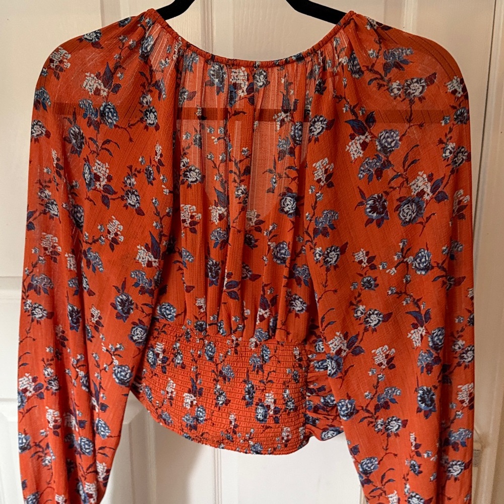 Free People V Neck Floral Blouse - Picture 9 of 10